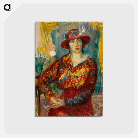 アートポストカード-Woman in Red Blouse with Tulips
 - バーンズ・コレクション Postcard.
