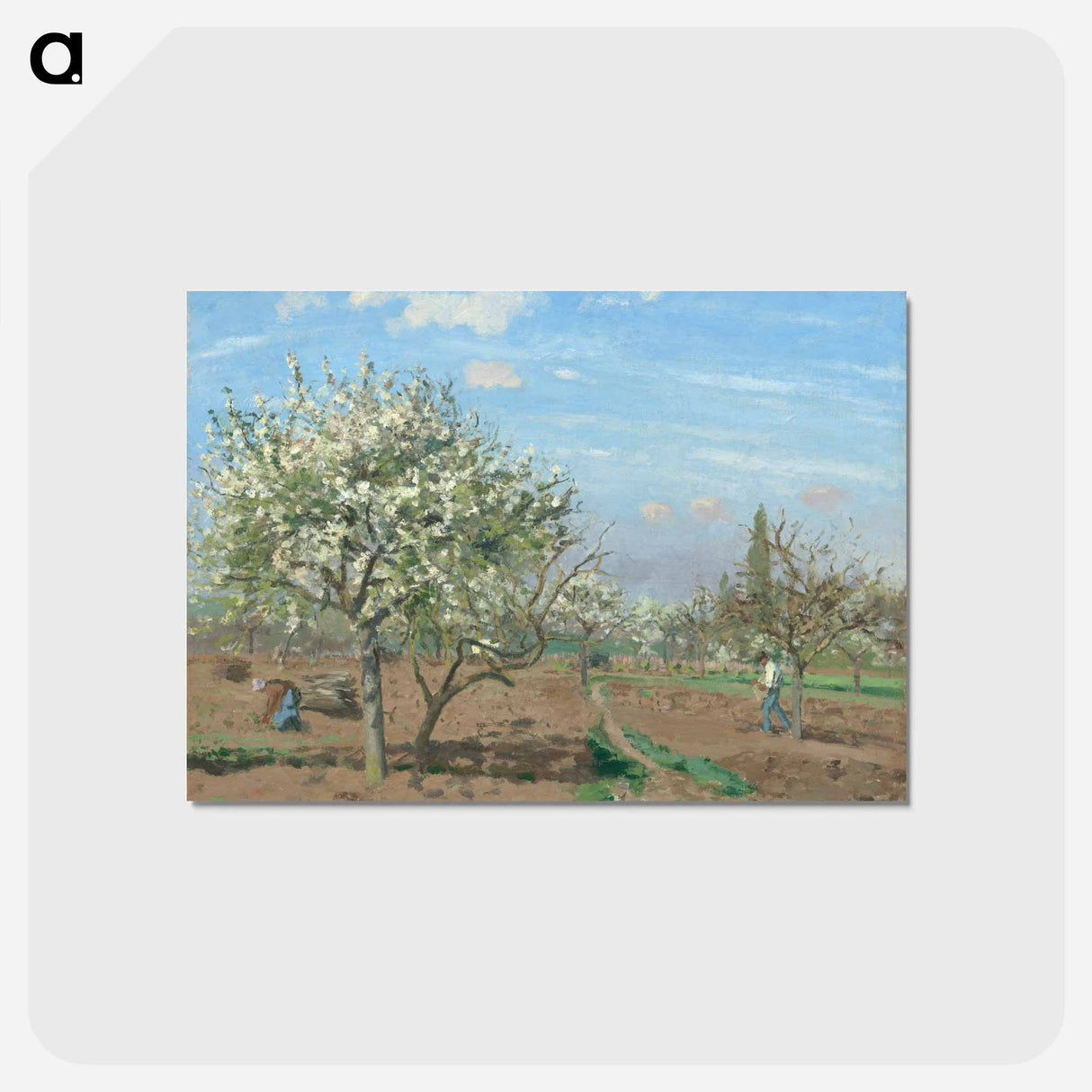 アートポストカード-Orchard in Bloom, Louveciennes - カミーユ ピサロ Postcard.