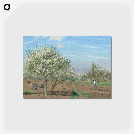 アートポストカード-Orchard in Bloom, Louveciennes - カミーユ ピサロ Postcard.