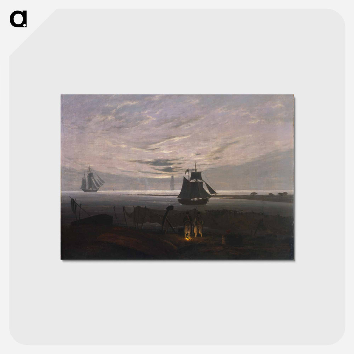 アートポストカード-Evening on the Baltic Sea - カスパー ダーヴィト フリードリヒ Postcard.