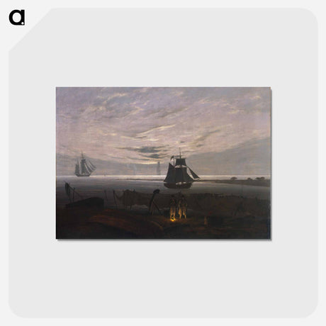 アートポストカード-Evening on the Baltic Sea - カスパー ダーヴィト フリードリヒ Postcard.