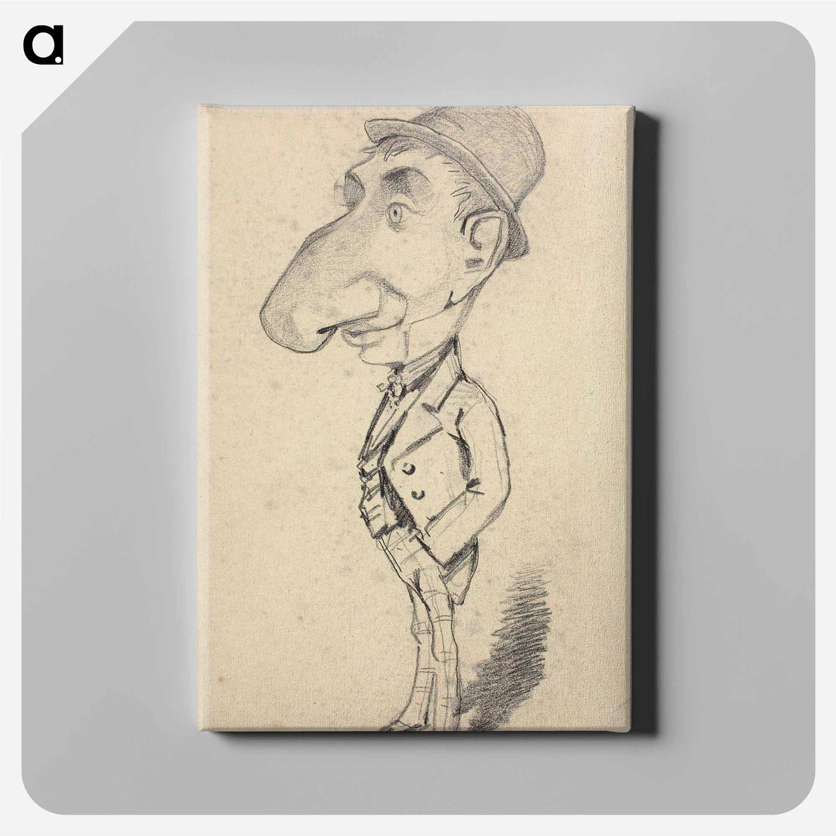 Caricature of a Man with a Large Nose - クロード モネ Canvas.