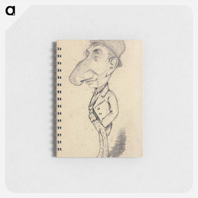 アートメモ帳-Caricature of a Man with a Large Nose - クロード モネ Memo.