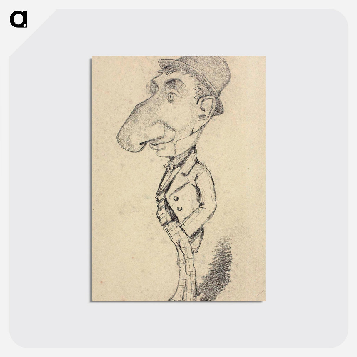 Caricature of a Man with a Large Nose - クロード モネ Postcard.