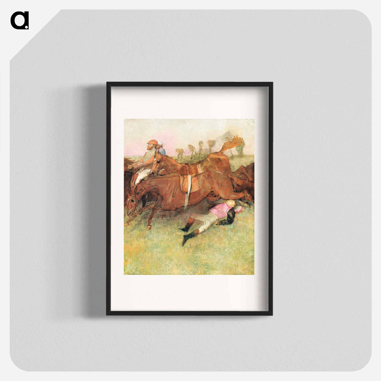 Scene from the Steeplechase: The Fallen Jockey - Edgar Degas Poster.