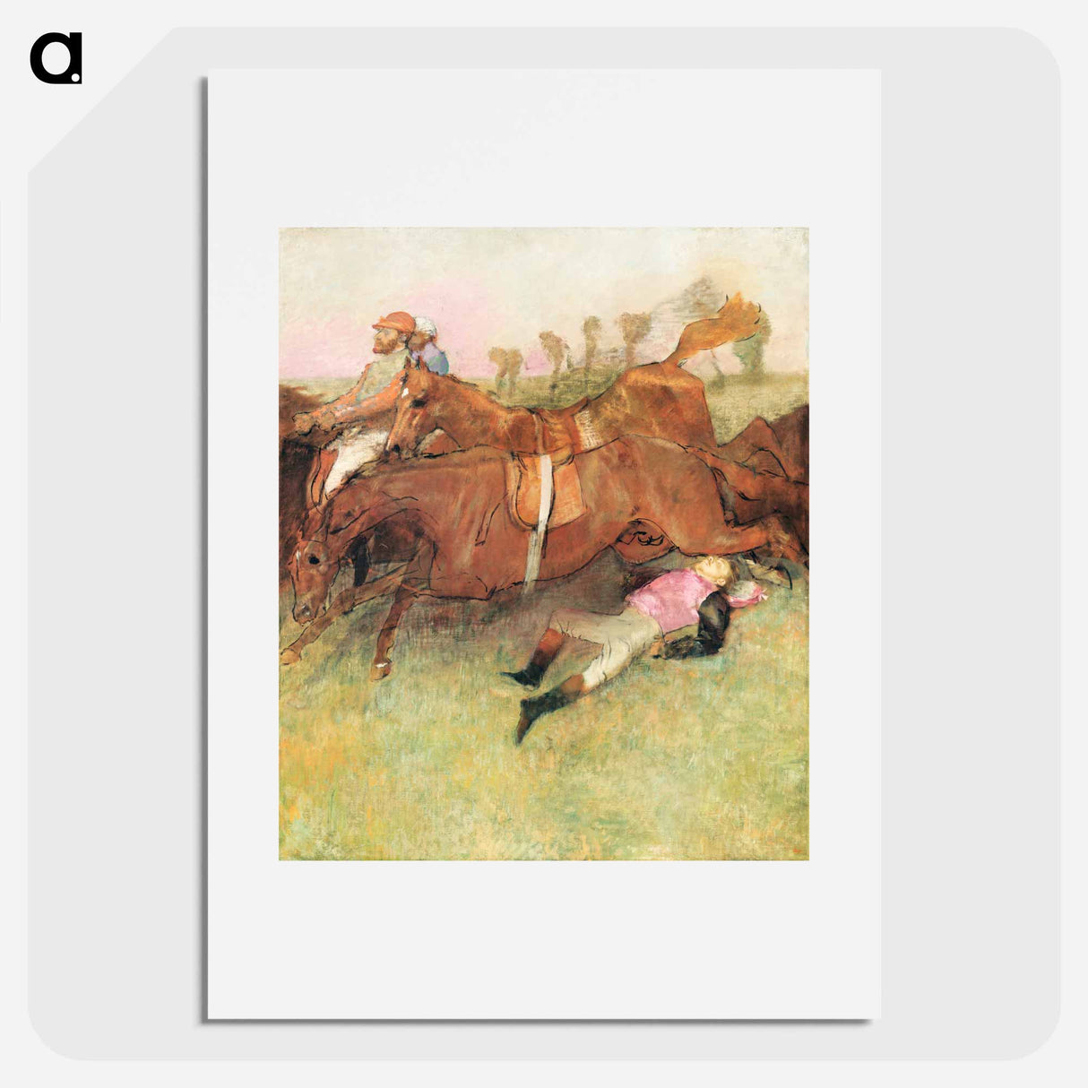 Scene from the Steeplechase: The Fallen Jockey - Edgar Degas Poster.