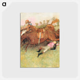 アートポストカード-Scene from the Steeplechase: The Fallen Jockey - エドガー ドガ Postcard.