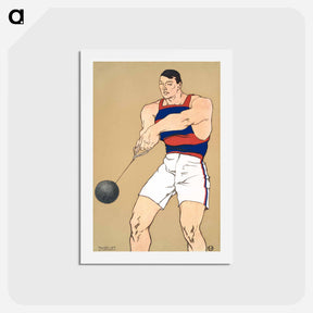 アートポストカード-Hammer throw print in high resolution by Edward Penfield - エドワード ペンフィールド Postcard.