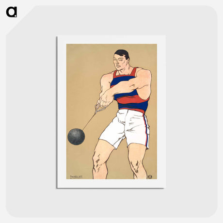 アートポストカード-Hammer throw print in high resolution by Edward Penfield - エドワード ペンフィールド Postcard.