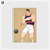 アートポストカード-Hammer throw print in high resolution by Edward Penfield - エドワード ペンフィールド Postcard.