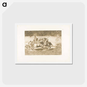 アートポストカード-The Forceful Rendón Stabs a Bull with the Pique, from which Pass He Died in the Ring at Madrid - フランシスコ デ ゴヤ Postcard.