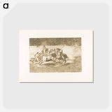 アートポストカード-The Forceful Rendón Stabs a Bull with the Pique, from which Pass He Died in the Ring at Madrid - フランシスコ デ ゴヤ Postcard.