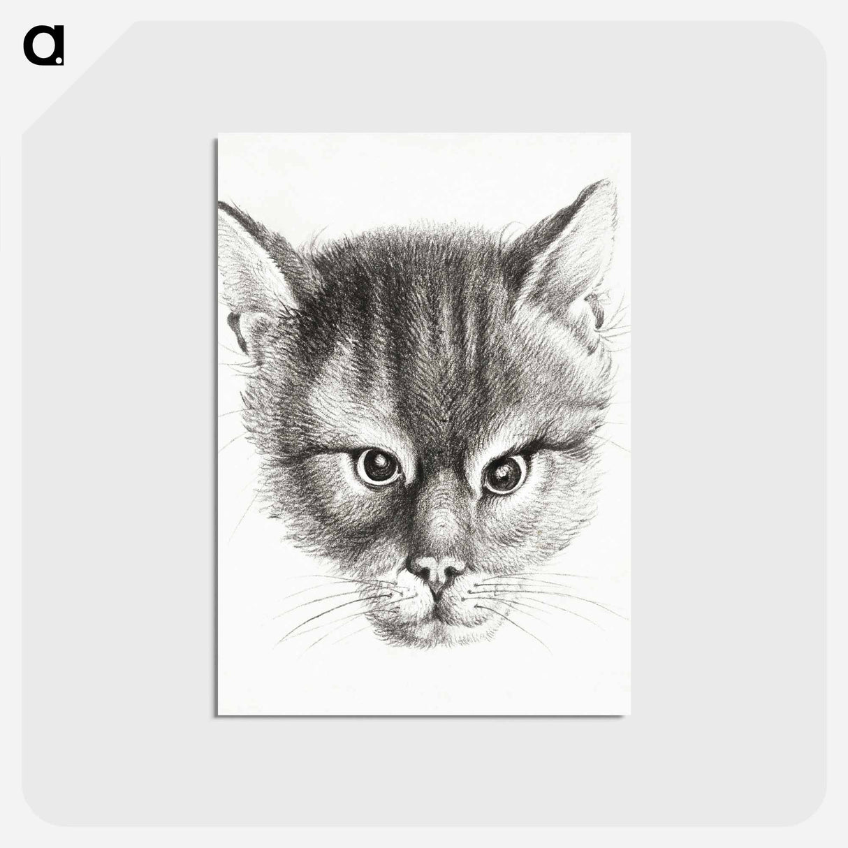 アートポストカード-Sketch of a cat - ジャン ベルナール Postcard.