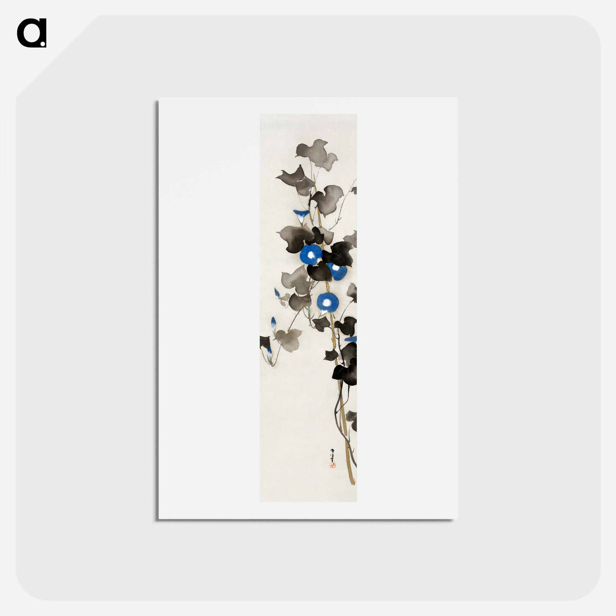 アートポストカード-Morning glories - 神坂 雪佳 Postcard.