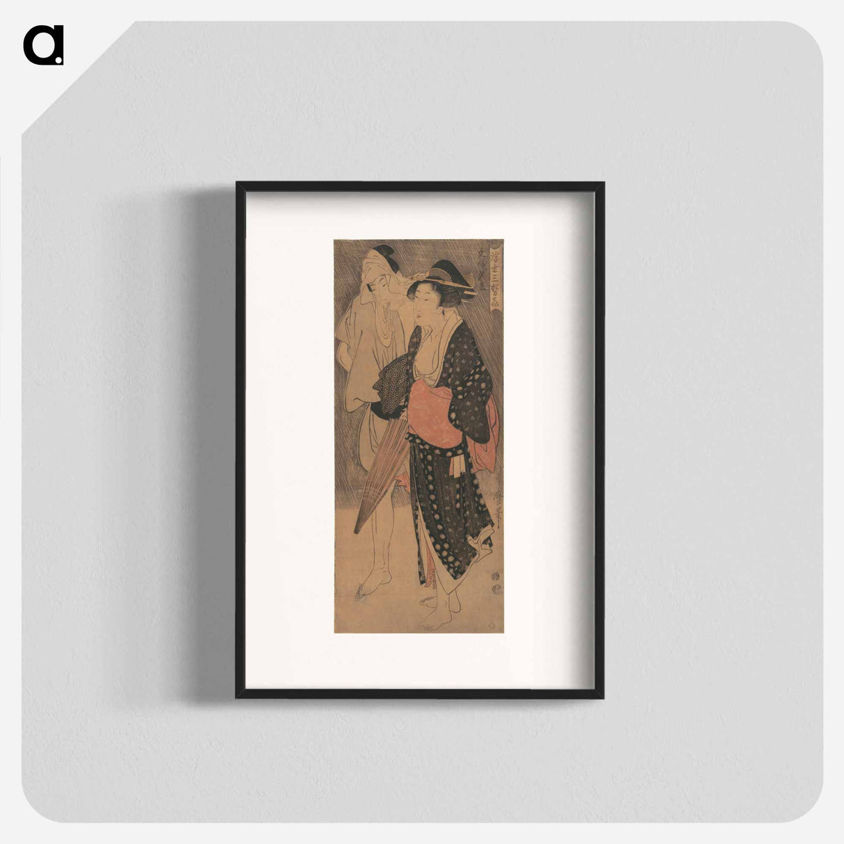 アートポスター-Couple in an Evening Shower - 喜多川 歌麿 Poster.
