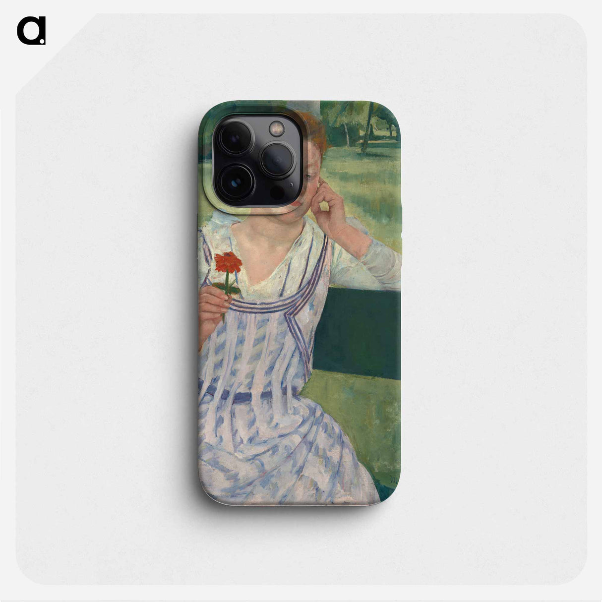 Woman with a Red Zinnia - Mary Cassatt Phone Case.