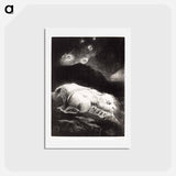 アートポストカード-When Life Was Awakening in the Depths of Obscure Matter - オディロン ルドン Postcard.