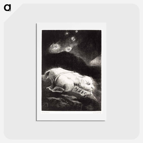 アートポストカード-When Life Was Awakening in the Depths of Obscure Matter - オディロン ルドン Postcard.