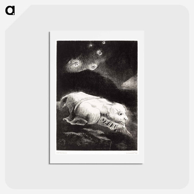 アートポストカード-When Life Was Awakening in the Depths of Obscure Matter - オディロン ルドン Postcard.
