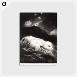 アートポストカード-When Life Was Awakening in the Depths of Obscure Matter - オディロン ルドン Postcard.