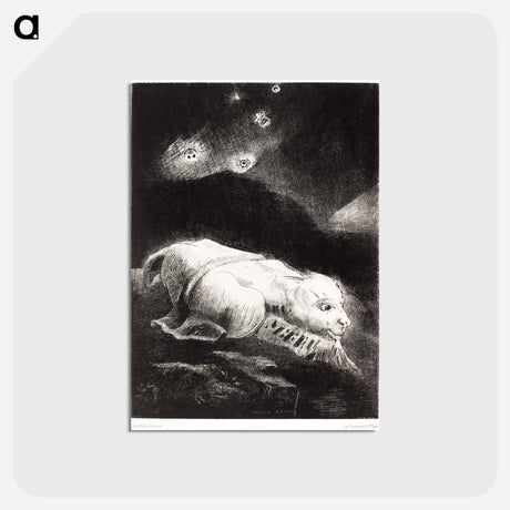 アートポストカード-When Life Was Awakening in the Depths of Obscure Matter - オディロン ルドン Postcard.