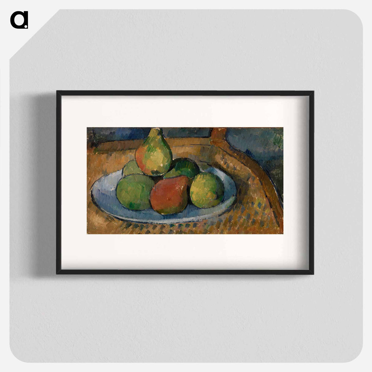 Plate of Fruit on a Chair - Paul Cezanne Poster.