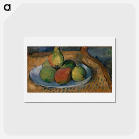 アートポストカード-Plate of Fruit on a Chair - ポール セザンヌ Postcard.