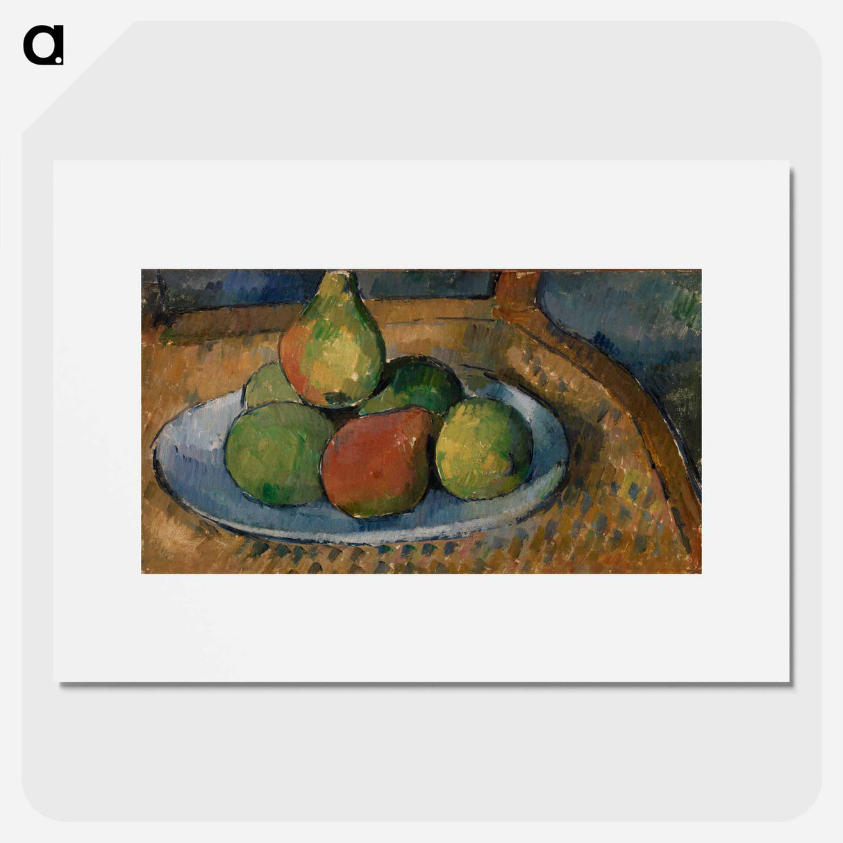 Plate of Fruit on a Chair - Paul Cezanne Poster.