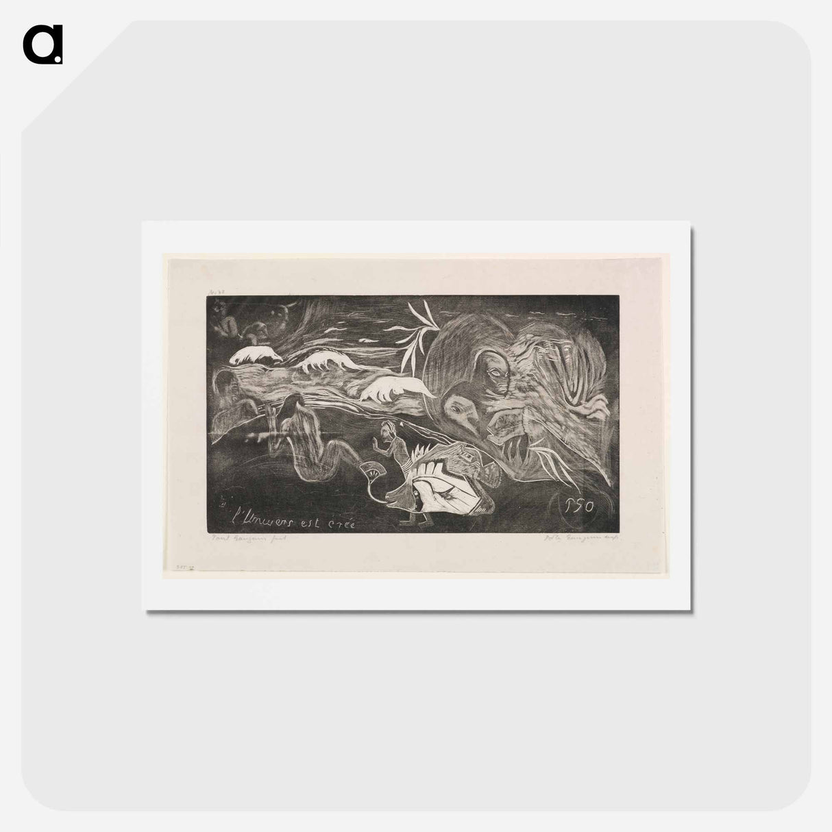 アートポストカード-The Creation of the Universe - ポール ゴーギャン Postcard.