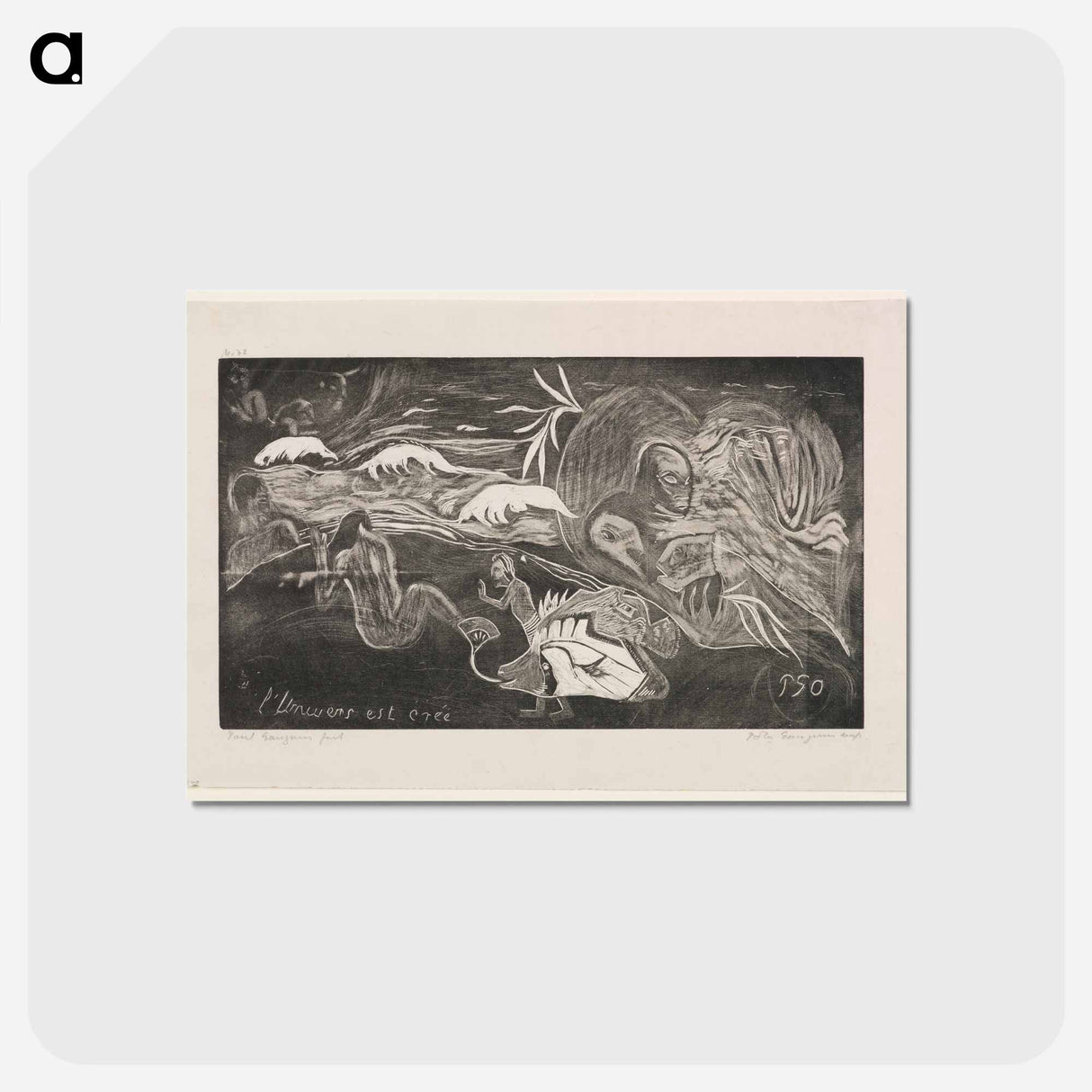 アートポストカード-The Creation of the Universe - ポール ゴーギャン Postcard.