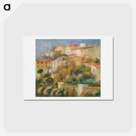 アートポストカード-Houses on a Hill - ピエール オーギュスト ルノワール Postcard.