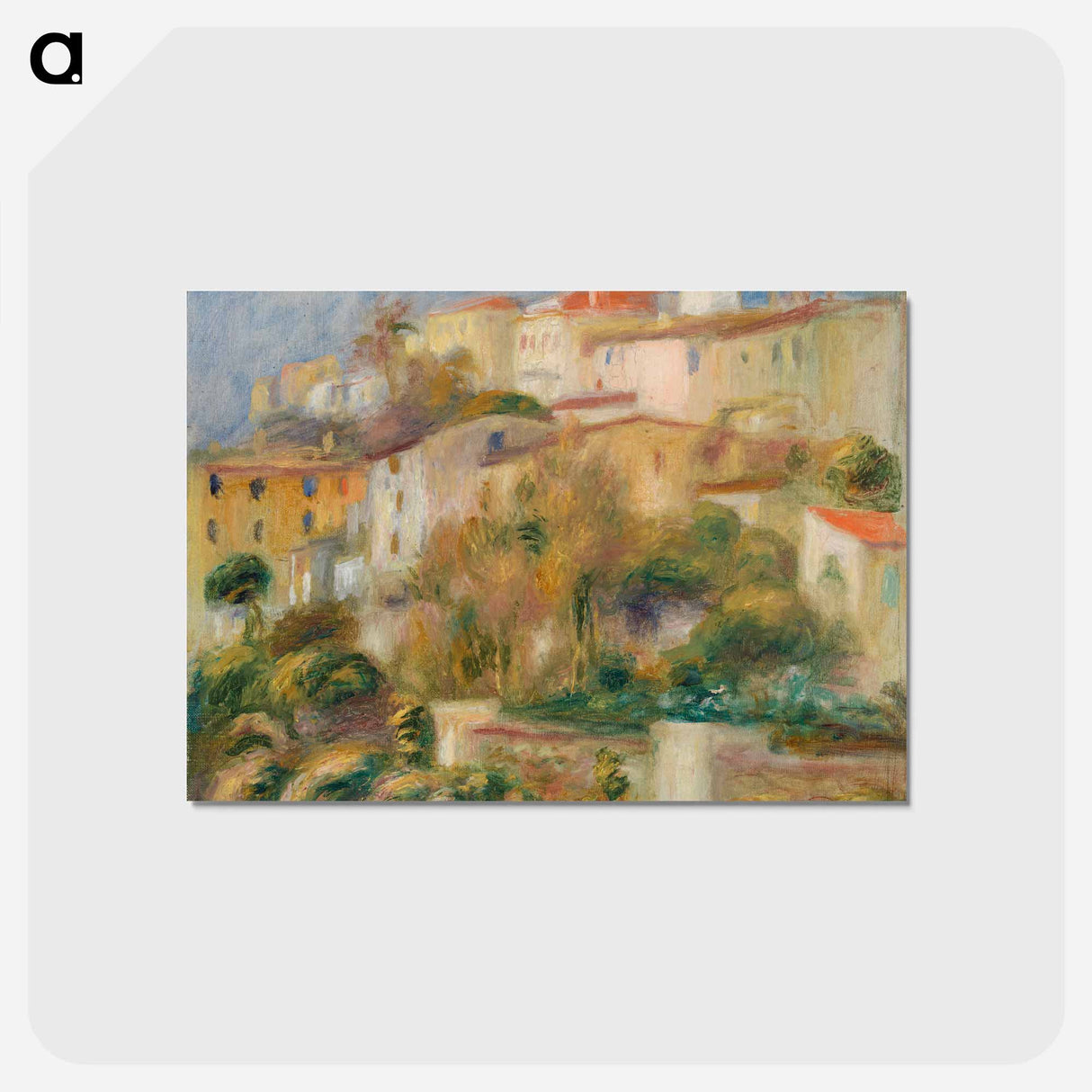 アートポストカード-Houses on a Hill - ピエール オーギュスト ルノワール Postcard.