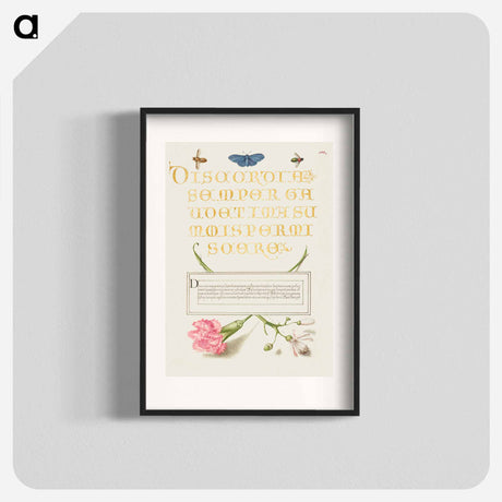 アートポスター-Insects, Carnation, and Judas Tree
 - 書道のお手本 Poster.