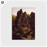 アートポストカード-A Rocky Glen (In the Shawangunks) - トーマス コール Postcard.