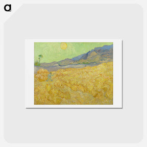 アートポストカード-Wheatfield with a reaper - フィンセント ファン ゴッホ Postcard.