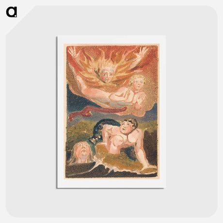 アートポストカード-The First Book of Urizen, Plate 22 - ウィリアム ブレイク Postcard.