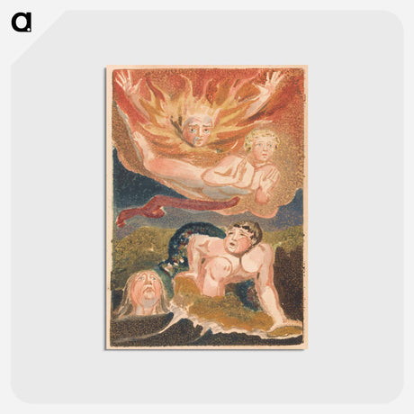 アートポストカード-The First Book of Urizen, Plate 22 - ウィリアム ブレイク Postcard.