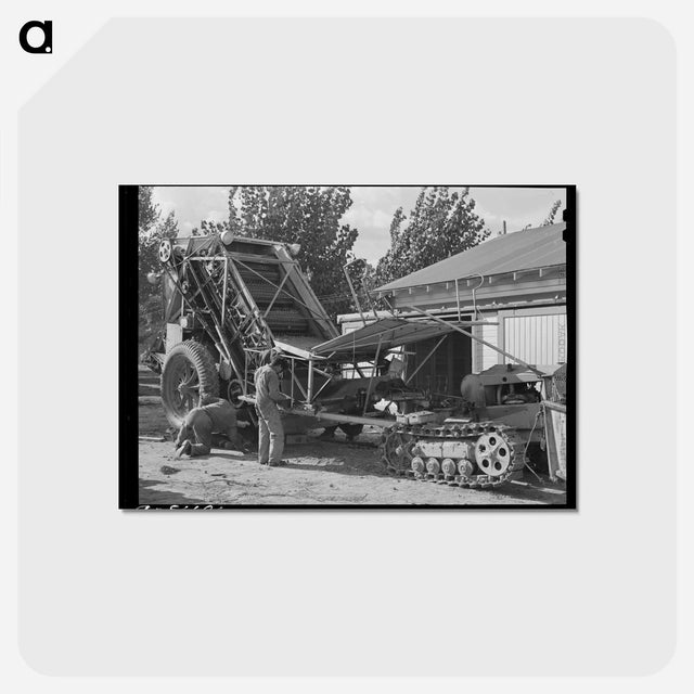 アートポストカード-Mechanical Hop Picker Repair
 - ラッセル リー Postcard.