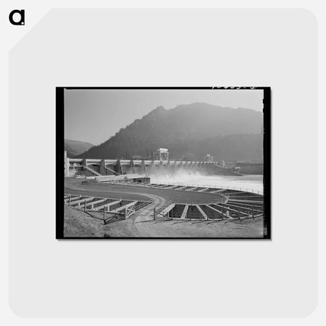 アートポストカード-Bonneville Dam and Fish Ladders
 - ラッセル リー Postcard.