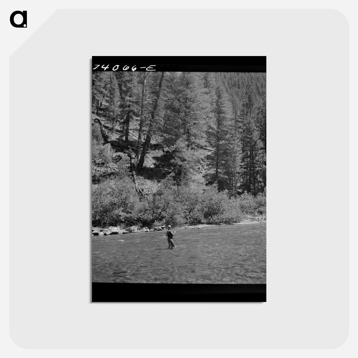 アートポストカード-Fishing in the Salmon River
 - ラッセル リー Postcard.