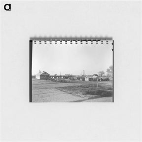 アートメモ帳-View of Kern migrant camp showing outdoor clubroom with protection from the sun - ドロテア ラング Memo.