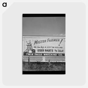 アートポストカード-Twin Falls County Sign
 - ラッセル リー Postcard.