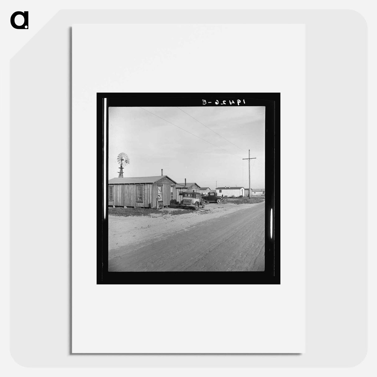 Rented cabins, ten dollars a month, in vicinity of Arkansawyers auto camp. Greenfield, Salinas Valley, California. - Dorothea Lange Poster.