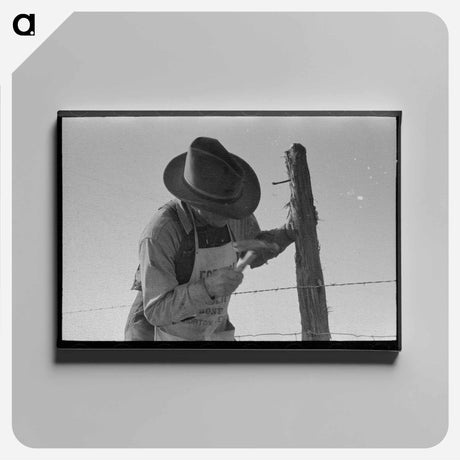 アートパネル-Barbed Wire Fence at El Indio
 - ラッセル リー Canvas.