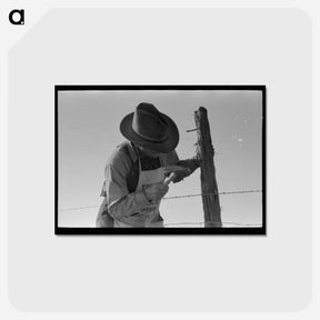 アートポストカード-Barbed Wire Fence at El Indio
 - ラッセル リー Postcard.