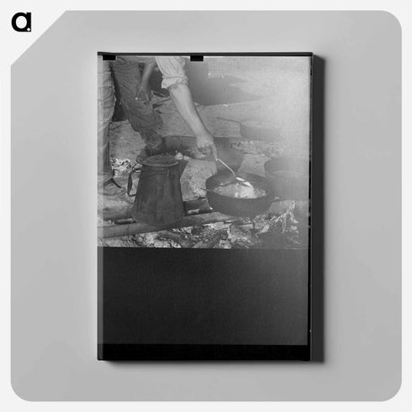 アートパネル-Camp Cook at Work
 - ラッセル リー Canvas.