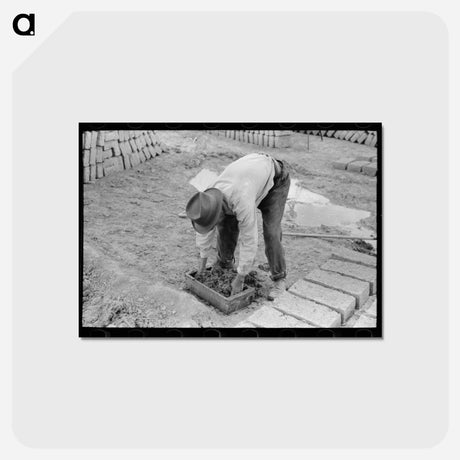 アートポストカード-Adobe Bricks, Chamisal
 - ラッセル リー Postcard.