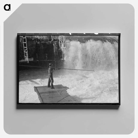 アートパネル-Indian Fishing at Celilo Falls
 - ラッセル リー Canvas.