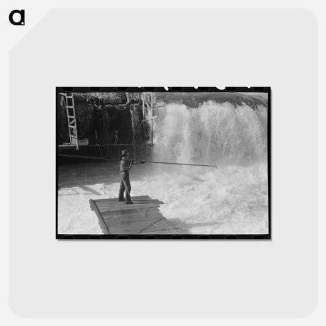 アートポストカード-Indian Fishing at Celilo Falls
 - ラッセル リー Postcard.