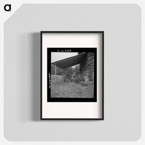 アートポスター-Farm machinery drawn under cover of old tobacco barn - ドロテア ラング Poster.
